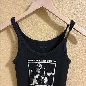 Brandy Melville Black Graphic Tank Top